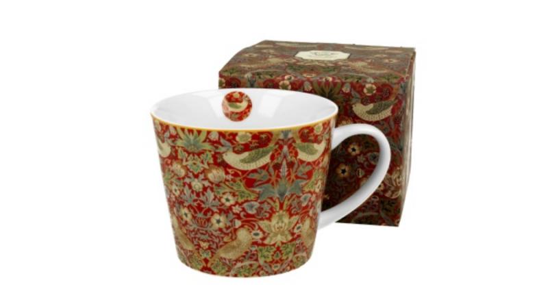 D.G.27440 Porcelánbögre 600ml,dobozban,William Morris:Strawberry Thief Red