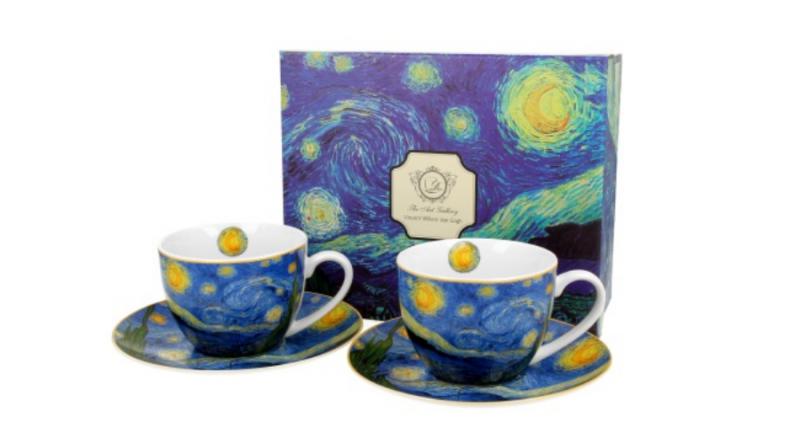 D.G.28072 Porceláncsésze+alj, 280ml, 2 személyes, dobozban, Van Gogh:Csillagos éj