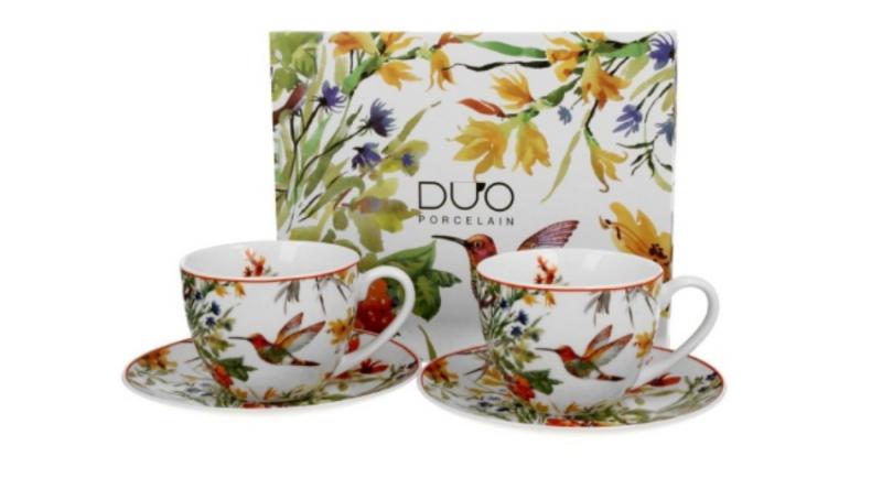 D.G.28348 Porceláncsésze+alj, 270ml, 2 személyes, dobozban, Linnea