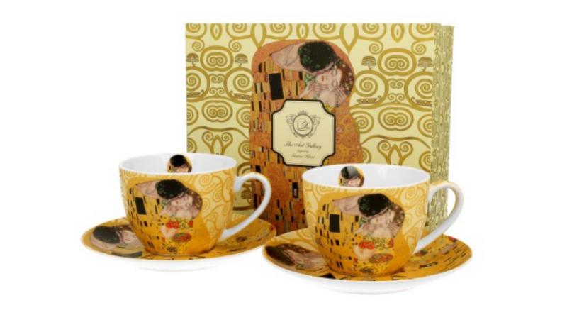 D.G.33519 Porceláncsésze+alj, 250ml, 2 személyes, Klimt:The Kiss