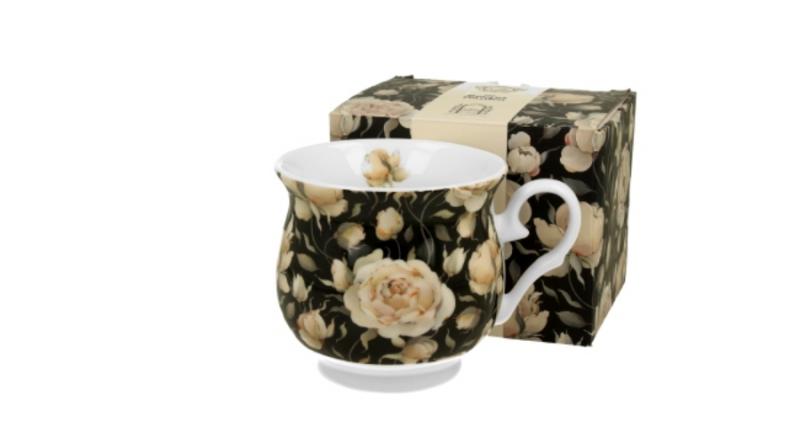 D.G.34851 Porcelánbögre 400ml, dobozban, English Roses Black