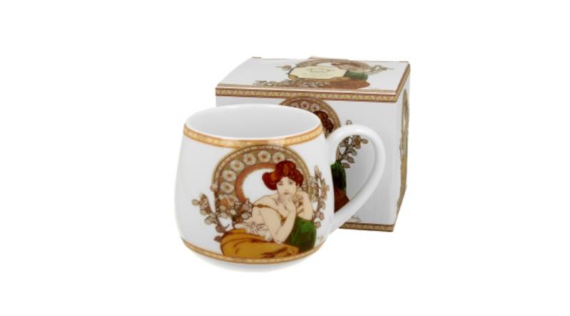 D.G.35582 Porcelánbögre 350ml, dobozban, Mucha:Topáz