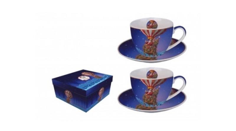 D.G.35988 Porceláncsésze+alj 280ml, 2 személyes, dobozban, Santa Balloon