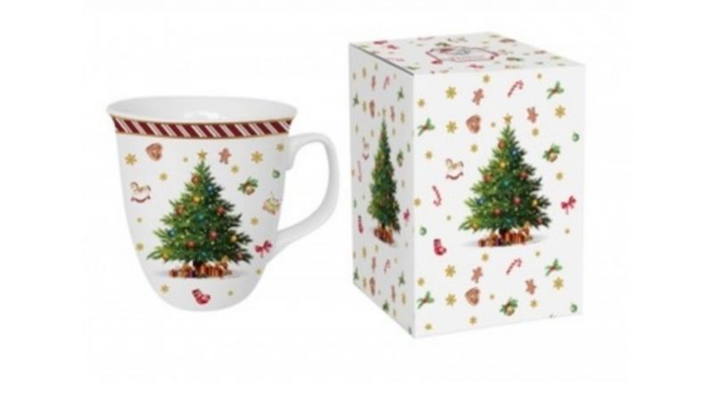 D.G.36589 Porcelánbögre 650ml, dobozban, Christmas Tree 2