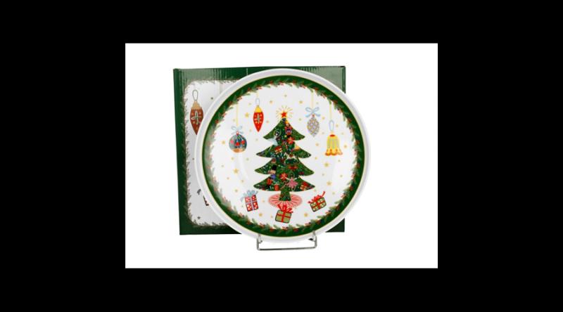 D.G.50981 Porcelántányér 25cm, dobozban, Around Christmas Tree