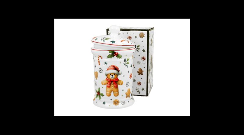 D.G.51100 Porcelán keksztároló 11x19cm, 800ml, dobozban, Christmas Cuties