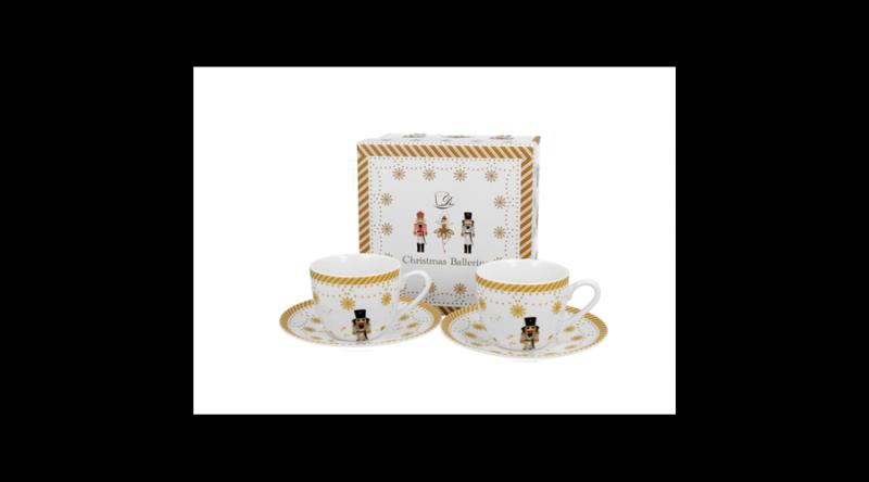D.G.51179 Porceláncsésze+alj, 90ml, 2 személyes, dobozban, Christmas Ballerina