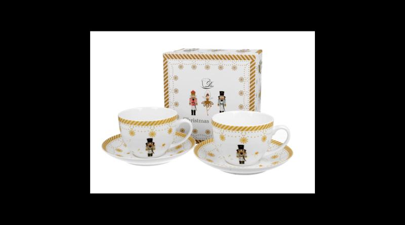 D.G.51186 Porceláncsésze+alj, 270ml, 2 személyes, dobozban, Christmas Ballerina