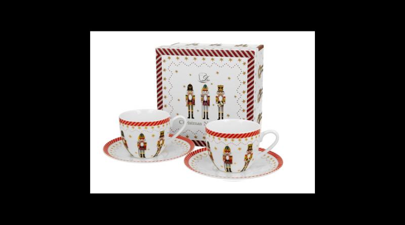 D.G.51292 Porceláncsésze+alj, 90ml, 2 személyes, dobozban, Christmas Nutcracker