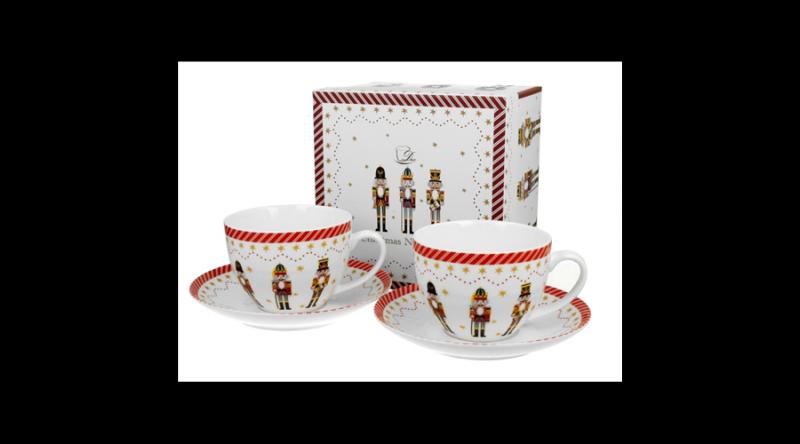 D.G.51308 Porceláncsésze+alj, 270ml, 2 személyes, dobozban, Christmas Nutcracker