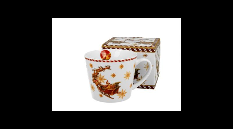 D.G.52251 Porcelánbögre 610ml, dobozban, Santa on Sleigh