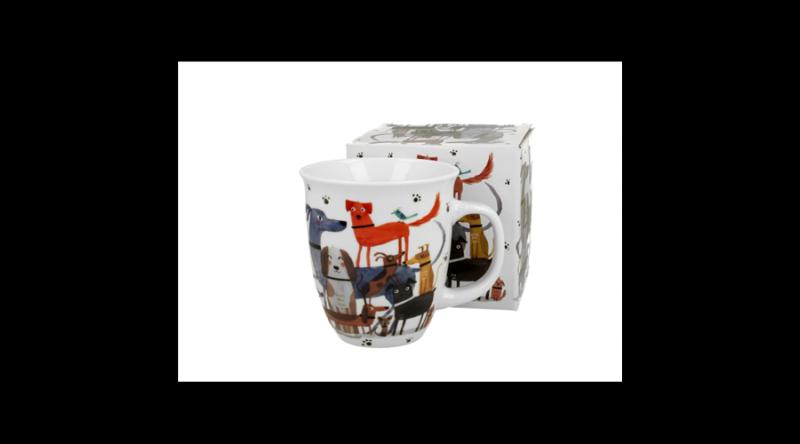 D.G.53937 Porcelánbögre 650ml, dobozban, Dog walk