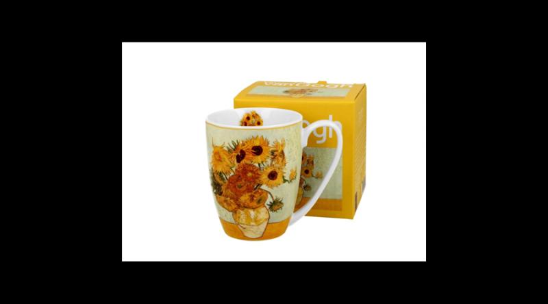 D.G.57294 Porcelánbögre 360ml, dobozban, Van Gogh: Napraforgók