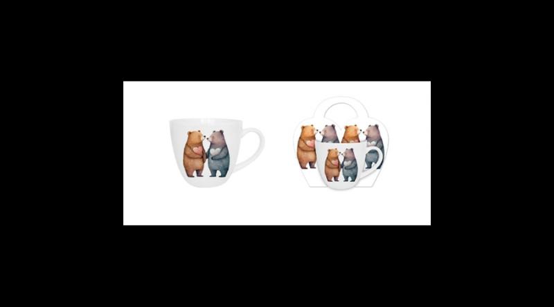 D.G.61666 Porcelánbögre 460ml, díszcsomagolásban, Bears 1