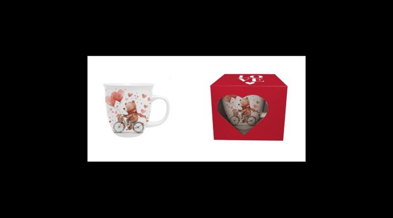 D.G.61949 Porcelánbögre 650ml, dobozban, Bear on a bike