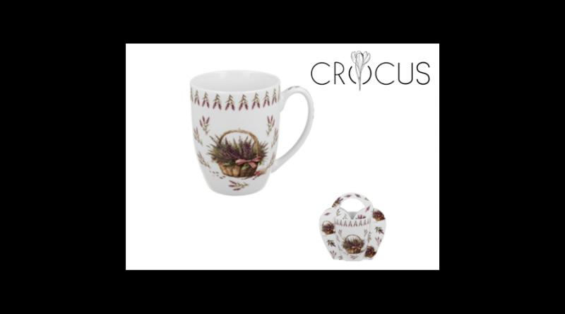 D.G.64421 Porcelánbögre 350ml, díszcsomagolásban, Basket of Flowers-Lavender