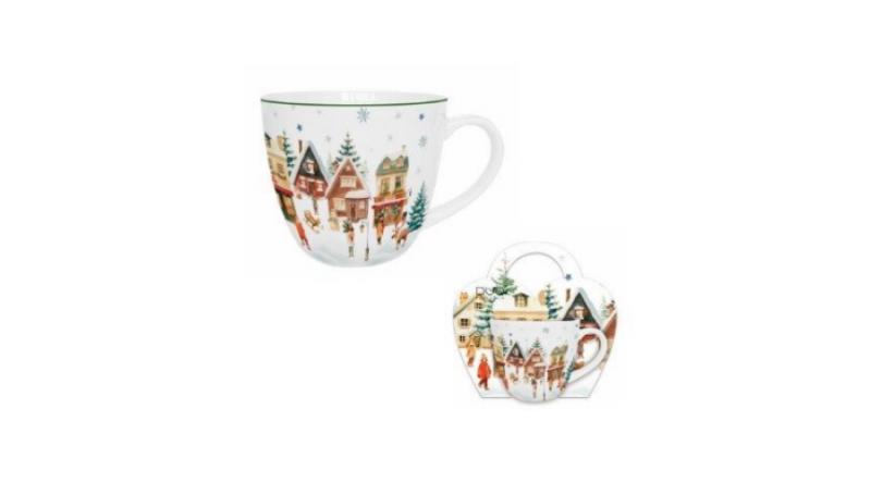 D.G.68894 Porcelánbögre 460ml, díszcsomagolásban, Christmas Village
