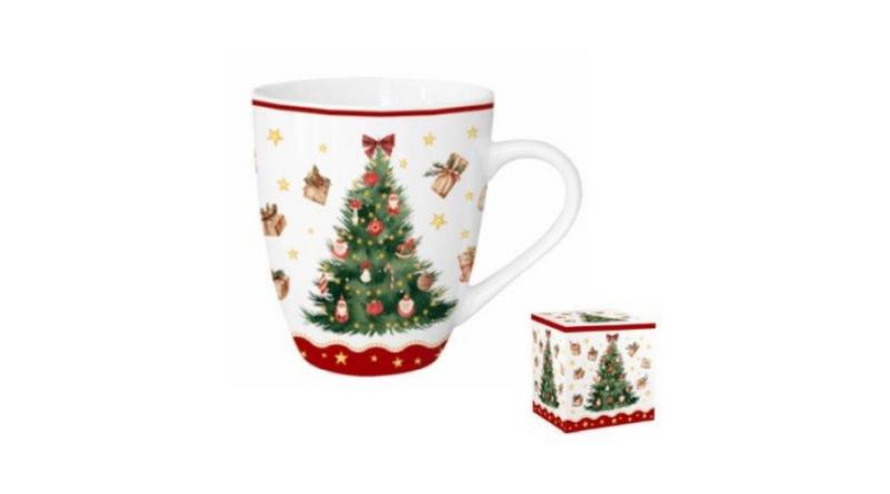 D.G.69150 Porcelánbögre 1000ml, dobozban, Christmas Tree 3