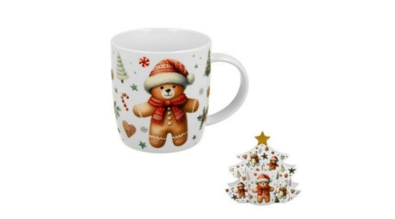 D.G.70866 Porcelánbögre 400ml, fenyőfa díszcsomagolásban, Christmas Cuties