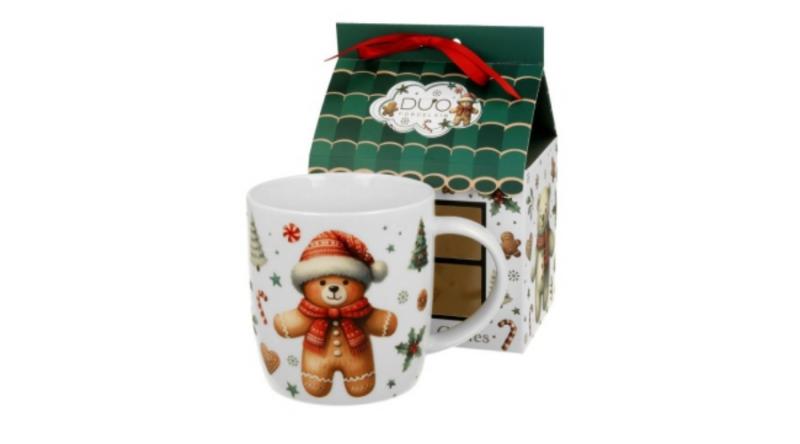 D.G.70873 Porcelánbögre 400ml, házikó díszcsomagolásban, Christmas Cuties