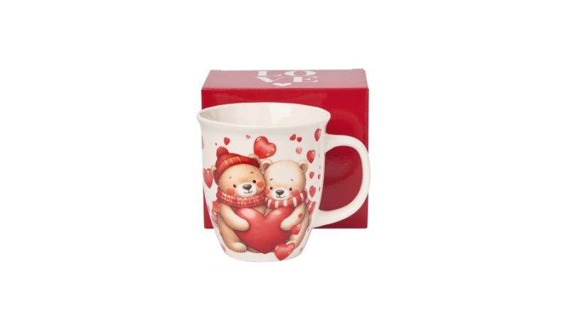 D.G.74697 Porcelánbögre 650ml, dobozban, Bears with Hearts
