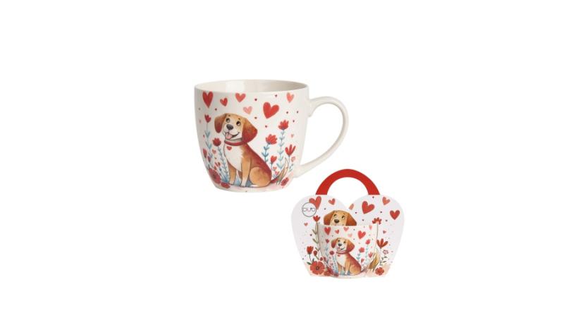 D.G.74727 Porcelánbögre 460ml,  díszcsomagolásban, Dog