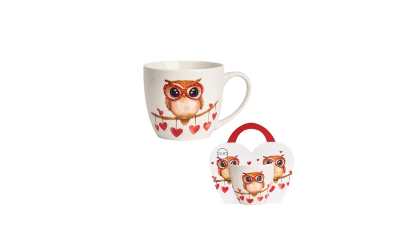 D.G.75151 Porcelánbögre 460ml,  díszcsomagolásban, Owl