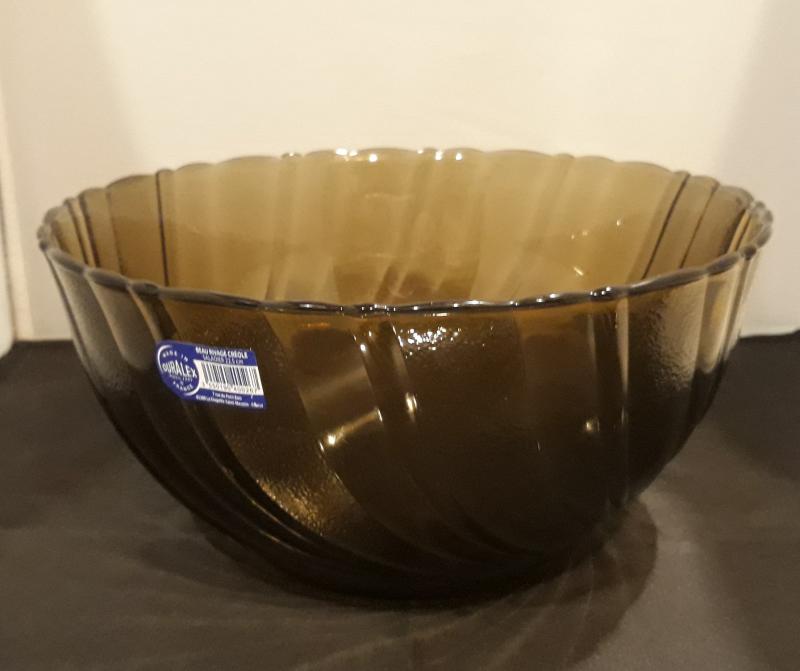 Duralex Beau Rivage nagy salátás tál,  22,5cm, füstszínű, üveg, duralexsalna