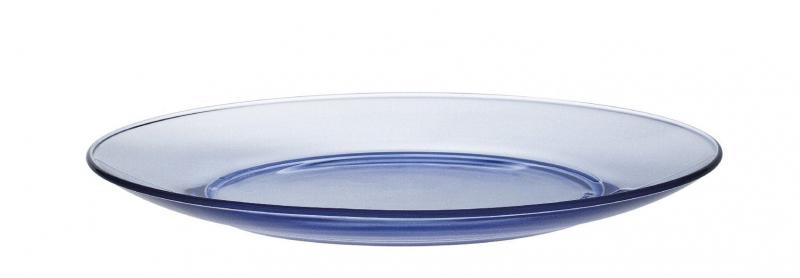Duralex kék átlátszó üveg, lapos tányér, 23,5 cm, 201212