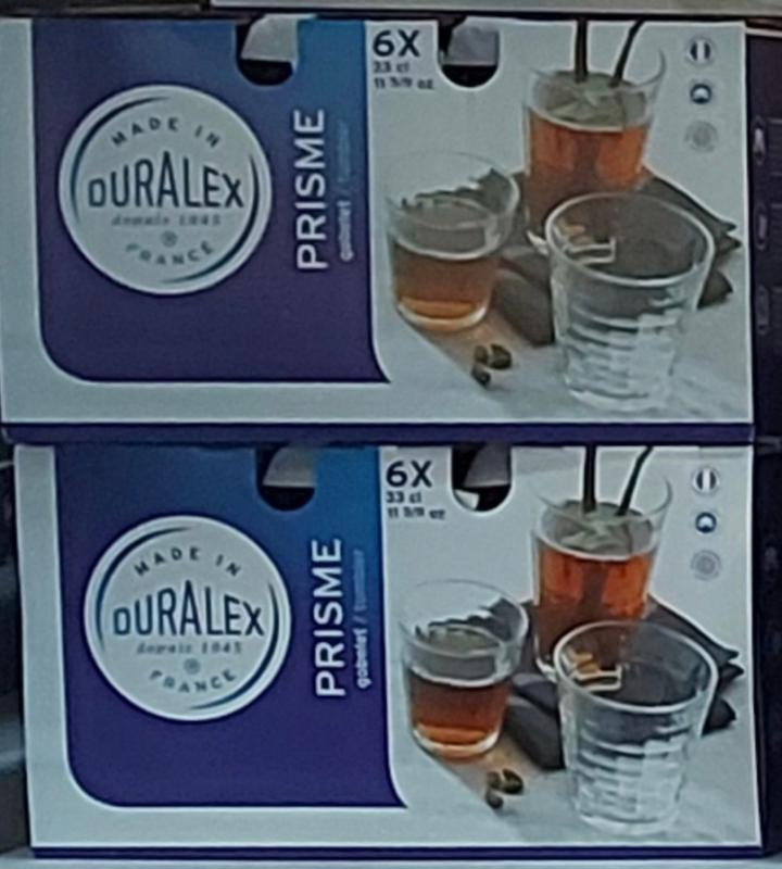Duralex Prisme trans, üveg pohár, átlátszó, 33cl, 6db