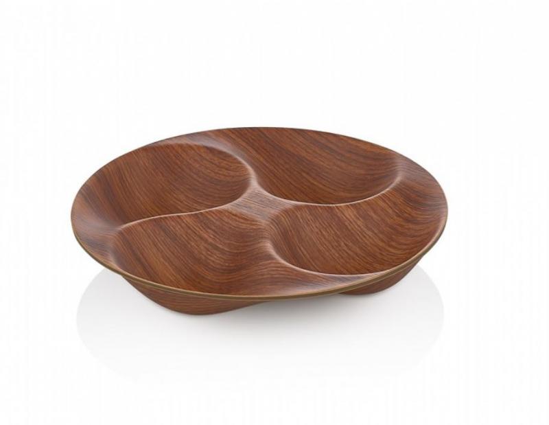 EVELIN plastic kínáló kerek osztott 4r. 23x3,7cm , 10334 M