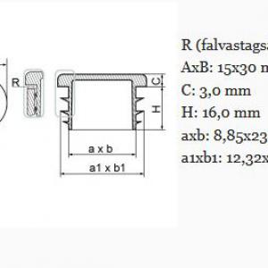 15x30 mm-es ovális csődugó . Kiszerelés: 100 db