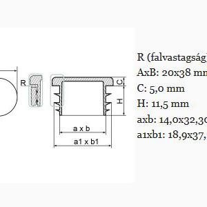 20x38 mm-es ovális csődugó . Kiszerelés: 100 db