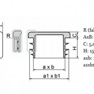 20x50 mm-es zártszelvény dugó . Kiszerelés: 50 db