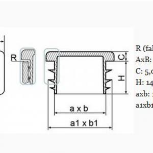 20x60 mm-es zártszelvény dugó . Kiszerelés: 50 db