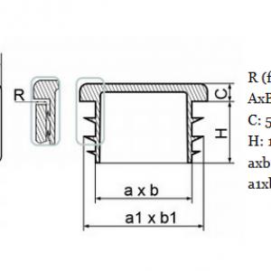 25x40 mm-es zártszelvény dugó . Kiszerelés: 50 db