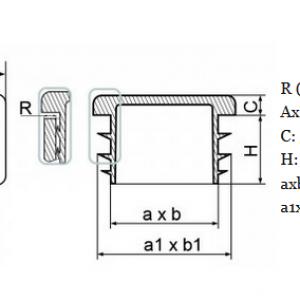 25x50 mm-es zártszelvény dugó . Kiszerelés: 50 db
