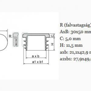 30x50 mm-es ovális csődugó . Kiszerelés: 100 db