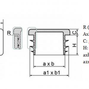 30x50 mm-es zártszelvény dugó . Kiszerelés: 50 db