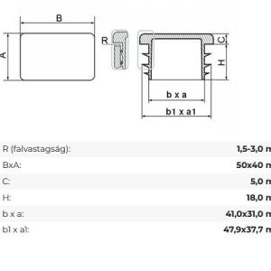 40x50 mm-es zártszelvénydugó antracit 25 db