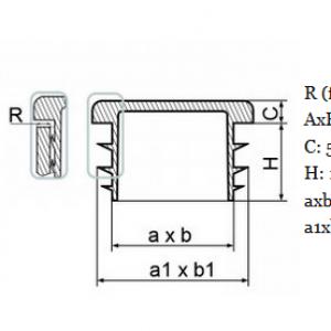 40x60 mm-es zártszelvény dugó . Kiszerelés: 50 db