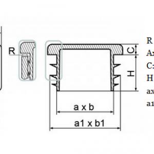 60x120 mm-es zártszelvénydugó, fekete, fehér, szürke, antracit, 25db