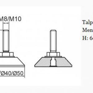 Állítható láb 30mm talppal, M10x60-as szárral. 100 db, küllős