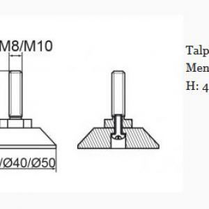 Állítható láb 30mm talppal, M8x40-es szárral. 100 db, küllős