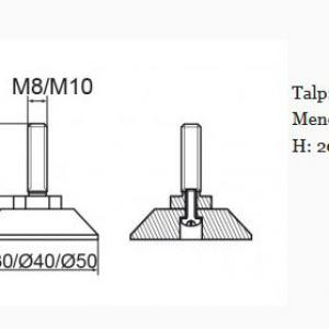 Állítható láb 40mm talppal, M8x20-as szárral. 100 db, küllős