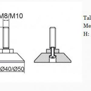 Állítható láb 40mm talppal, M8x50-es szárral. 100 db, küllős