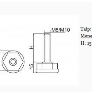 Állítható láb Ø 30mm talppal, M10x15-ös szárral. 100 db, 6SZ