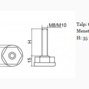 Állítható láb Ø 30mm talppal, M10x35-ös szárral. 100 db, 6SZ