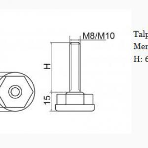 Állítható láb Ø 30mm talppal, M10x60-as szárral. 100 db, 6SZ