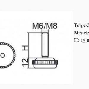 Állítható láb Ø 30mm talppal, M8x15-ös szárral. 100 db, recés